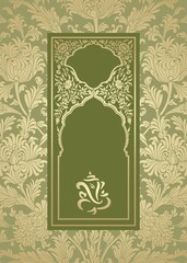 Obraz premium Ganesha, wedding card, royal Rajasthan, India 