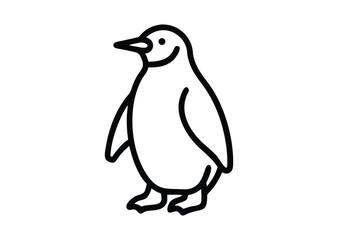 Naklejka premium Penguin line art Vector Illustration