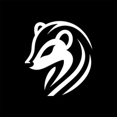 Stylish Weasel Monochrome Logo Design