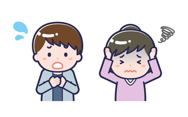 私服の大人／2人組／男女 06