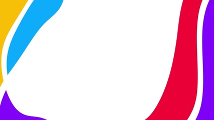 Abstract colorful curved shapes on white background - Powered by Adobe