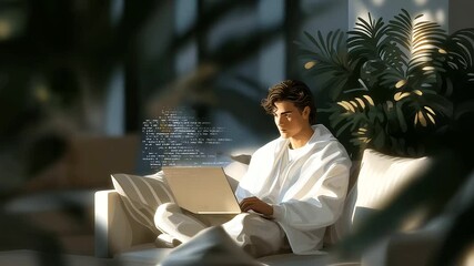 Coder debugging a failed program in a tech room - Powered by Adobe