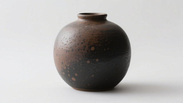 ceramic vase on black
