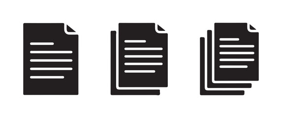 document icons. paper symbol with single and multiple page. transparent png and vector illustration.