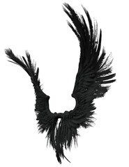 Naklejka premium 3D rendered illustration of dark tattered wings with a gothic and dramatic flair, isolated on transparent background