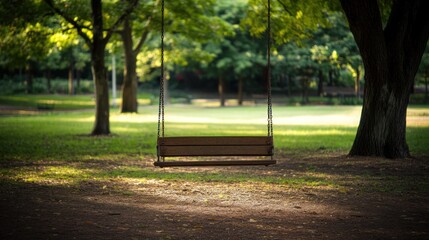 Empty swing in a park