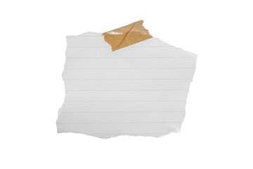 blank lined paper with tape isolated on transparent background,note paper message office business tag sign