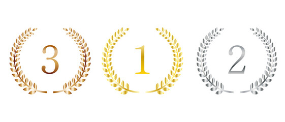 ランキング　月桂樹のアイコンイラスト　順位有り
Ranking Laurel icon illustration with ranking