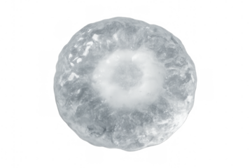 Melting ice sphere with transparent background representing global warming and environmental issues