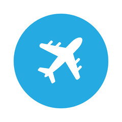 Fototapeta premium Airplane Travel Icon, Aviation and Global Transportation Symbol