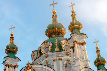 orthodox church golden domes beautiful Eastern European architecture religion building...