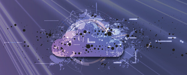Abstract cloud concept technology background and network security