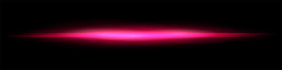 Intense horizontal beam with bright central area and wide fading glow. Clean abstract effect combining sharp and soft contrasts in one direction.