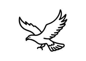 Obraz premium Flying bald eagle line art Vector Illustration