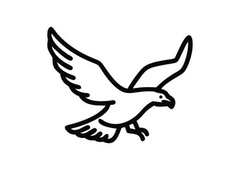 Obraz premium Flying bald eagle line art Vector Illustration