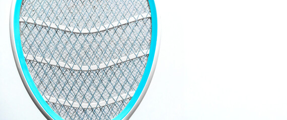 Electric mosquito swatter white background close-up mosquito anti-chikungunya heat prevention concept
