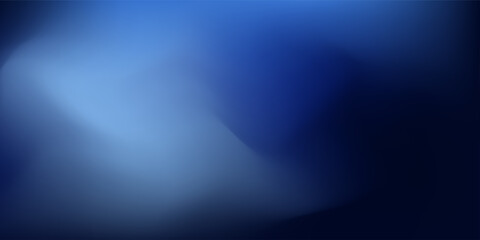Abstract dark blue gradient background. Dark scene with curved waves of smoke or fog reflecting soft light, Black drop cool feeling of cold and cool underwater water.