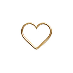Gold heart shape, outlined, on black background