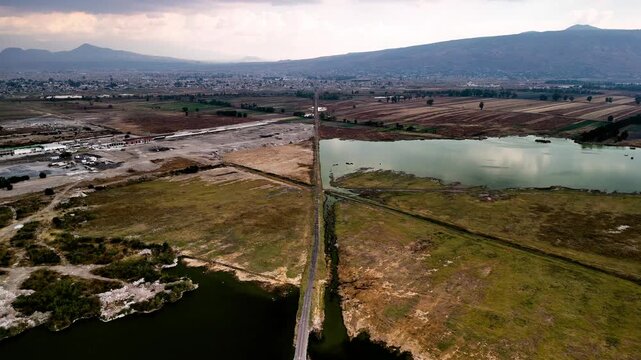 shot of railroad in chalco mexico city