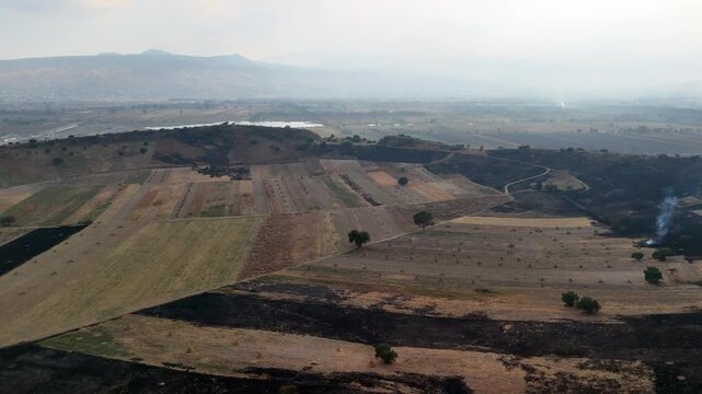 rotational shot of volcanic crater in mexico city