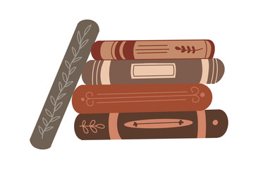 Vintage Book Cozy Aesthetic for Stationery, Bookstore Logos, Posters, Stickers, and Educational Designs. Vector illustration