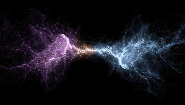 Fototapeta Abstract energy streams collide