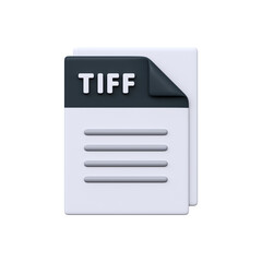 TIFF file, format, 3D icon. High-quality image format for printing, photography, and graphic preservation...