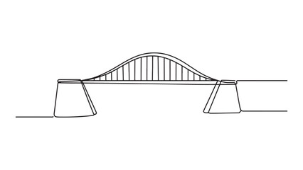 Bridge Continuous Line Drawing Vector Illustration for Architecture and Engineering Design