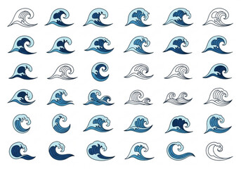 Water Design Elements icons  can be used as icon, symbol and logo design.