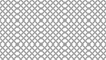 A detailed seamless pattern of intersecting triple lines forming a woven lattice design on white background