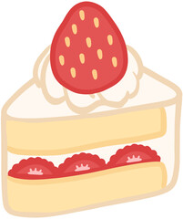 illustration of strawberry cake