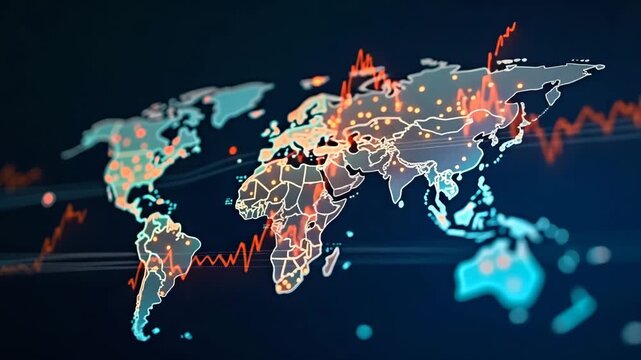 High Definition Visual of Global Trade Realignment: Emerging Market Shifts, Regulatory Changes, and Innovative Economic Strategies Reshaping International Commerce - Conceptual Image with Empty Space