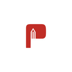Pencil Logo Letter P Simple
