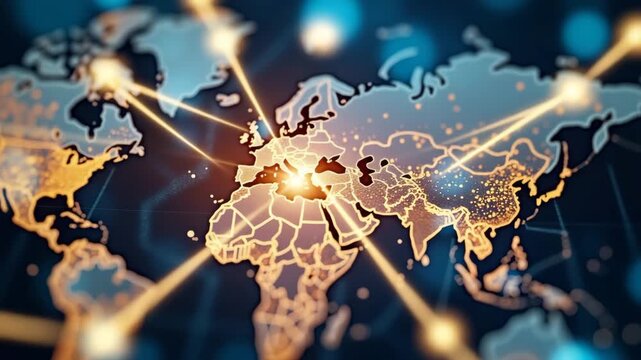High Definition Visual of Global Trade Agreements: Regulatory Harmonization, Export-Import Flows, Economic Growth Trajectories - Conceptual Image with Empty Space on Left