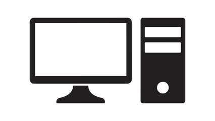 Desktop Computer Icon Vector Illustration Technology Device Electronic Equipment Office