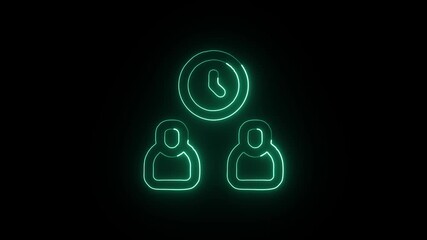 Meeting Schedule Animation with Glowing Lines on Black Background