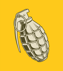 Explosive military hand grenade vector illustration isolated on white