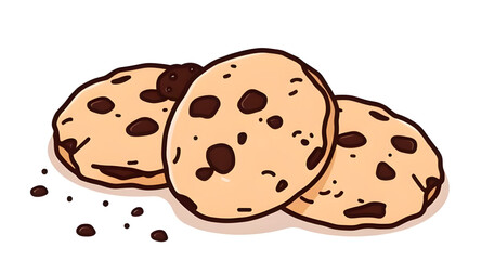 chocolate chip cookie isolated