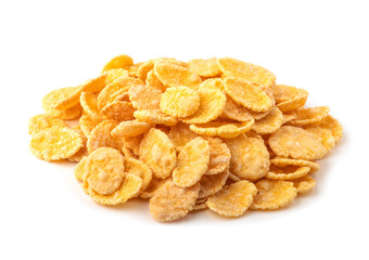 Corn flakes on white background