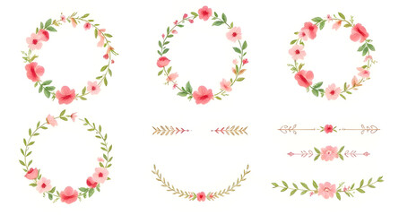 Decorative wreath, Nature wreath, Hand-drawn floral wreath, Watercolor flower wreath, Floral garland, Festive wreath, Floral design, Elegant flower wreath, Boho flower wreath, Rustic floral wreath, Fl
