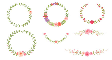 Colorful flower wreath, Garden wreath, Floral circle, Rose wreath, Daisy wreath, Peony wreath, Wildflower wreath, Vintage flower wreath, Floral frame, Decorative wreath, Nature wreath, Hand-drawn flor