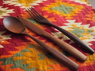wooden spoon and fork