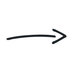 Simple black right arrow icon on white background for directional guidance