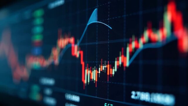 Visualizing Price Volatility: Dynamic Trading Charts & Economic Data Reflecting Unpredictable Market Behavior - Stock Photo Concept