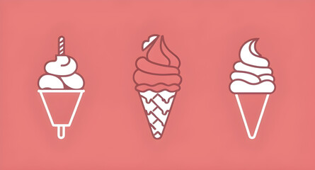 Ice cream set, Ice cream vector, Ice cream icons, Ice cream collection, Ice cream cones, Ice cream cup, Popsicle vector, Frozen dessert, Ice cream illustration, Summer dessert, Ice cream treats, Ice c