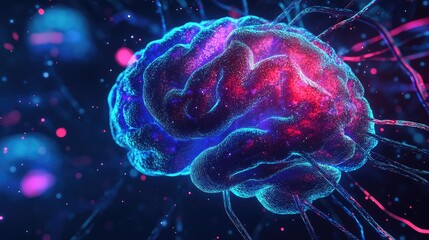 Fototapeta premium ai syncing digital brain