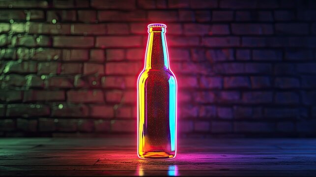 sign neon beer bottle