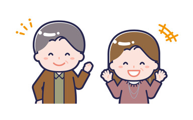 私服の中年／2人組／男女 02