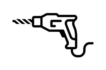 Simple Black and White Drill Icon
