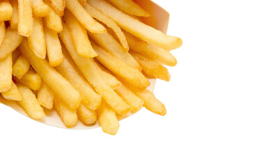 potato fry on white isolated background